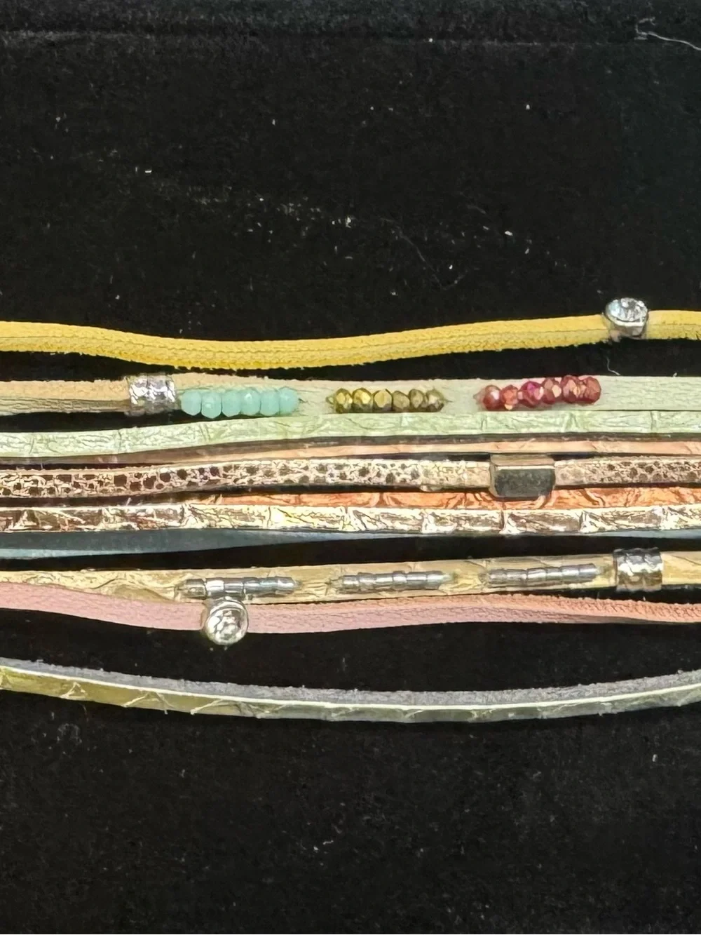 Set of 4 Women's Multi-Stack Bracelet Sets in Blue, Silver, Navy, and Pastel
